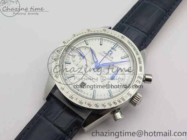 0126 AllSeason Speedmaster ’57 Co-Axial OMF 1:1 Best Edition White Dial Blue Markers A9300 (Free Leather Strap) 8132